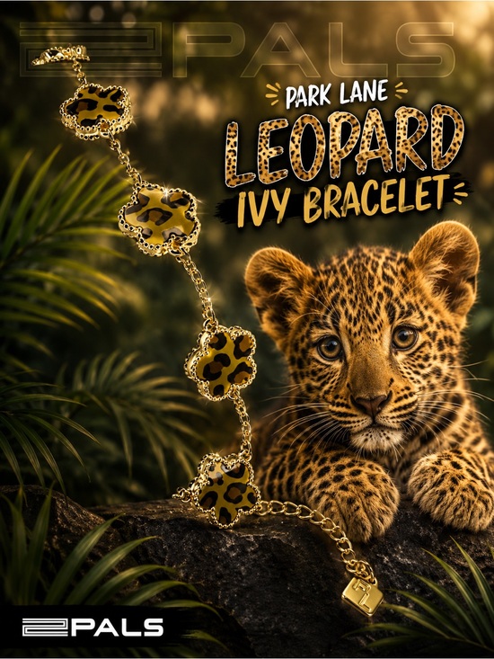 Park Lane Jewelry - Park Lane Women’s Leopard Ivy Bracelet Gold Tone Animal Print Clover Bracelet